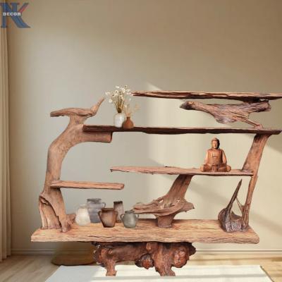 Kệ gỗ lũa decor NKD01